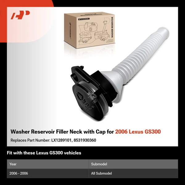 Washer Reservoir Filler Neck with Cap for 2006 Lexus GS300