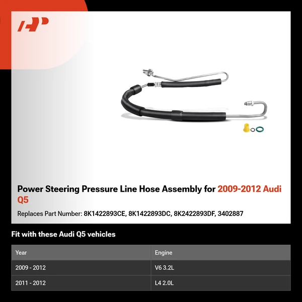 Power Steering Pressure Line Hose Assembly for 2009-2012 Audi Q5