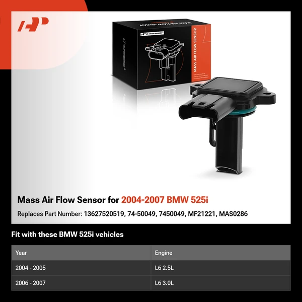 Mass Air Flow Sensor for 2004-2007 BMW 525i