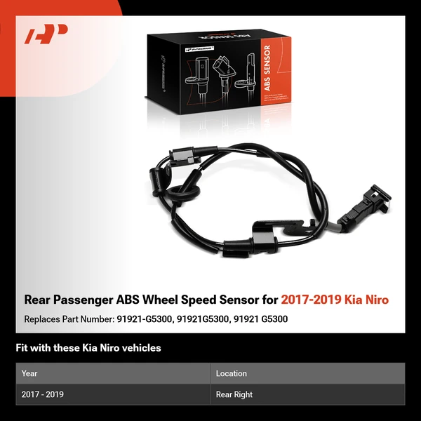 Rear Passenger ABS Wheel Speed Sensor for 2017-2019 Kia Niro