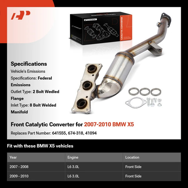 Front Catalytic Converter for 2007-2010 BMW X5