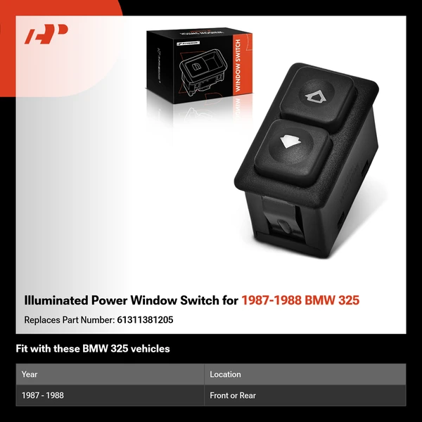 Illuminated Power Window Switch for 1987-1988 BMW 325