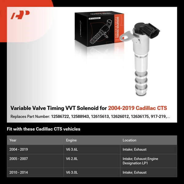 Variable Valve Timing VVT Solenoid for 2004-2019 Cadillac CTS