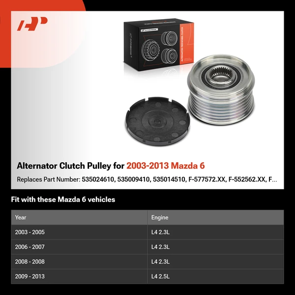 Alternator Clutch Pulley for 2003-2013 Mazda 6