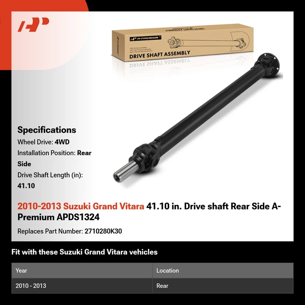 2010-2013 Suzuki Grand Vitara 41.10 in. Drive shaft Rear Side A-Premium APDS1324