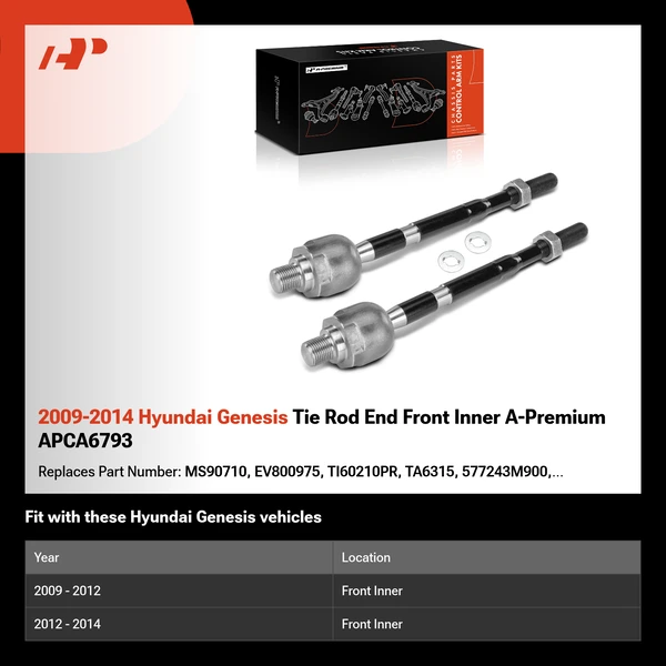 2009-2014 Hyundai Genesis Tie Rod End Front Inner A-Premium APCA6793