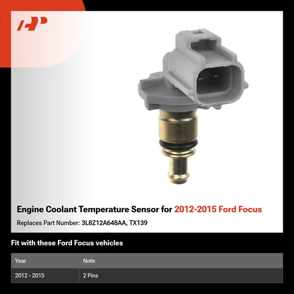 Engine Coolant Temperature Sensor for 2012-2015 Ford Focus