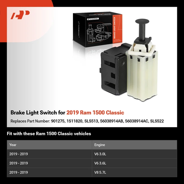 Brake Light Switch for 2019 Ram 1500 Classic