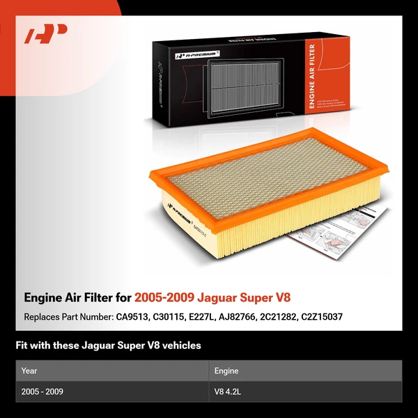 Engine Air Filter for 2005-2009 Jaguar Super V8