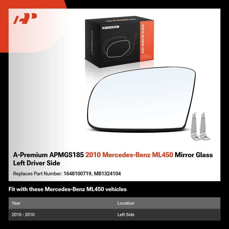 A-Premium APMGS185 2010 Mercedes-Benz ML450 Mirror Glass Left Driver Side