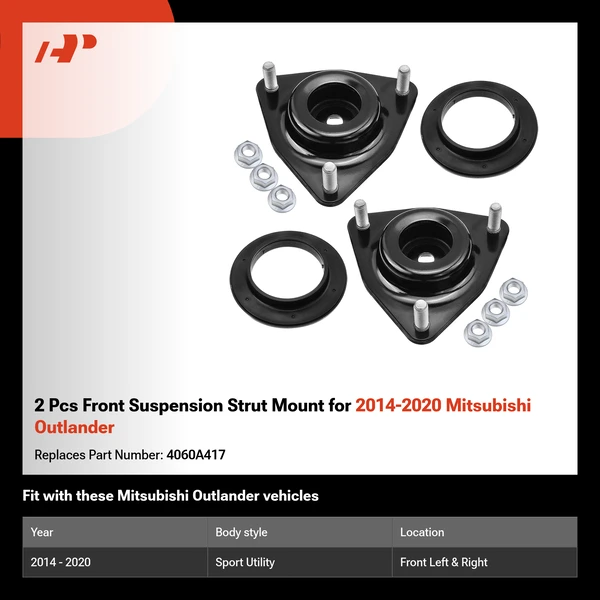 2 Pcs Front Suspension Strut Mount for 2014-2020 Mitsubishi Outlander