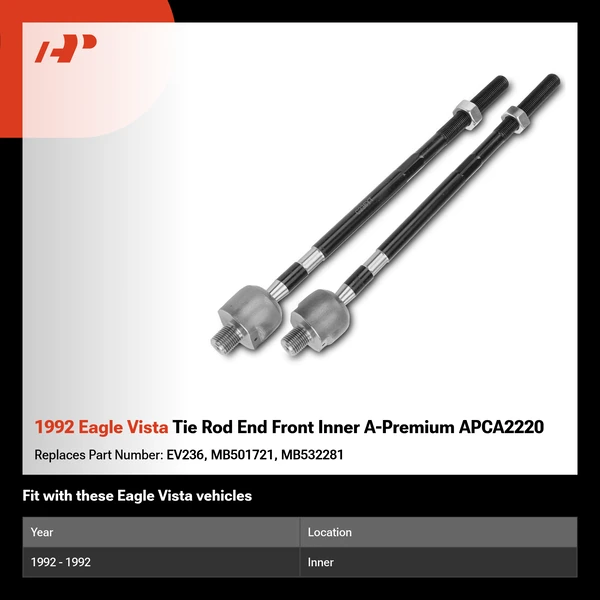 1992 Eagle Vista Tie Rod End Front Inner A-Premium APCA2220