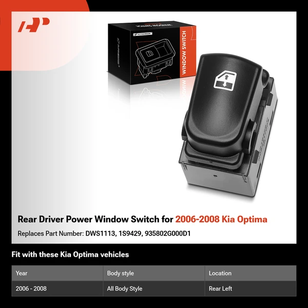 Rear Driver Power Window Switch for 2006-2008 Kia Optima