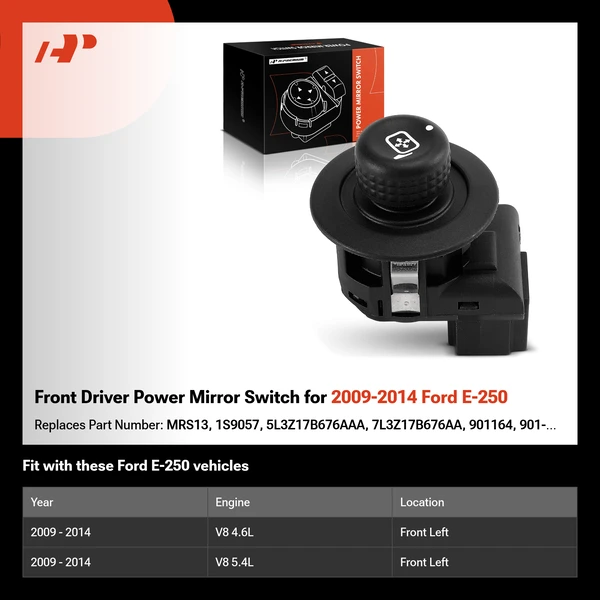 Front Driver Power Mirror Switch for 2009-2014 Ford E-250