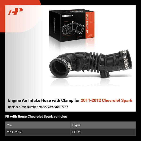 Engine Air Intake Hose with Clamp for 2011-2012 Chevrolet Spark