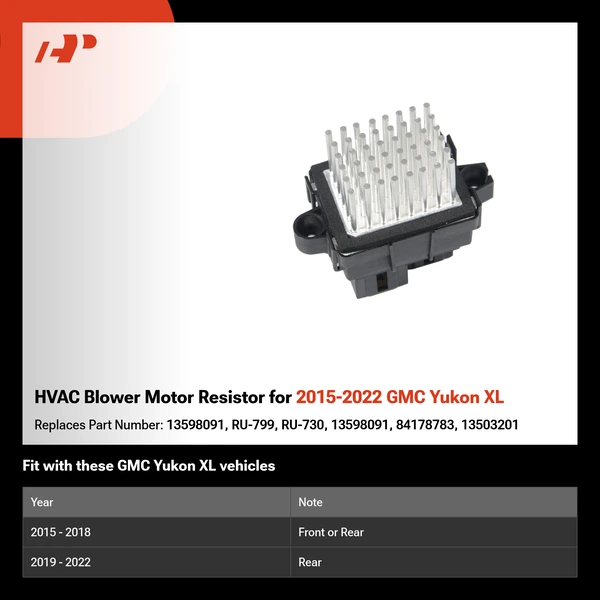 HVAC Blower Motor Resistor for 2015-2022 GMC Yukon XL