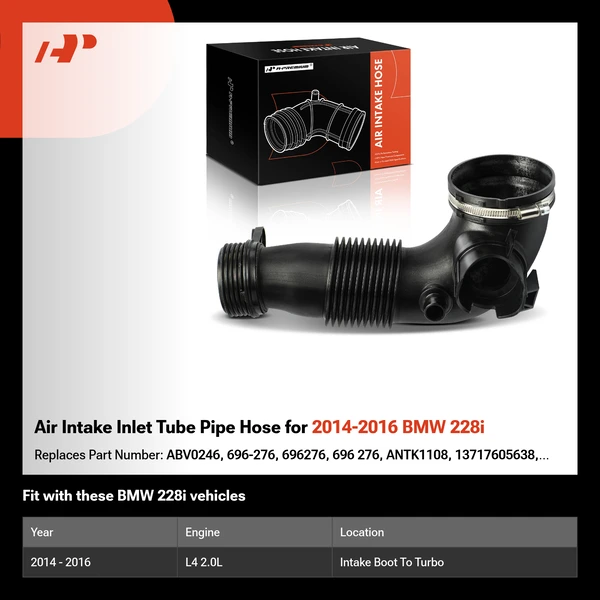 Air Intake Inlet Tube Pipe Hose for 2014-2016 BMW 228i