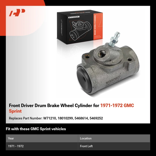 Front Driver Drum Brake Wheel Cylinder for 1971-1972 GMC Sprint