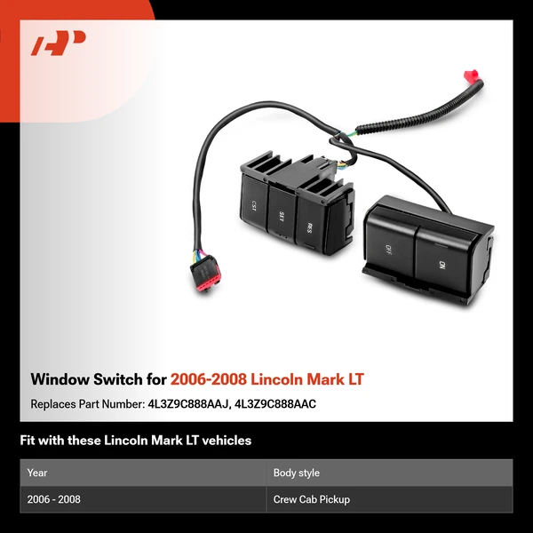 Window Switch for 2006-2008 Lincoln Mark LT