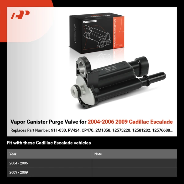 Vapor Canister Purge Valve for 2004-2006 2009 Cadillac Escalade