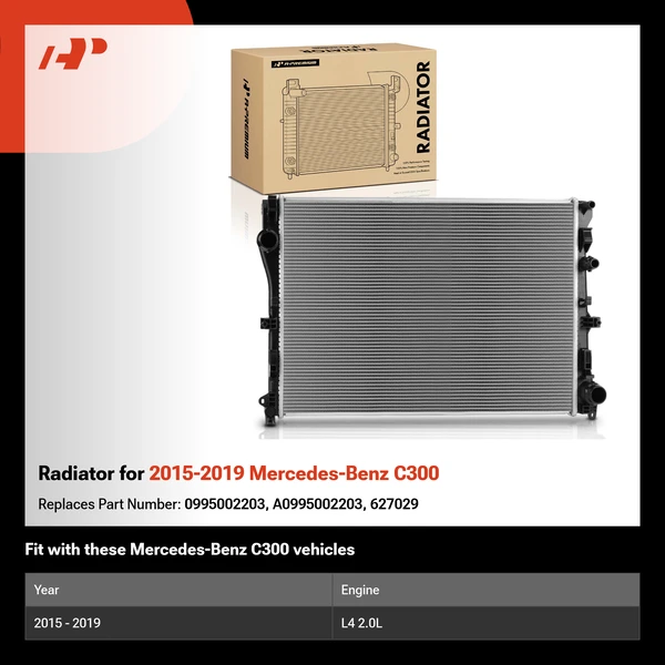 Radiator for 2015-2019 Mercedes-Benz C300