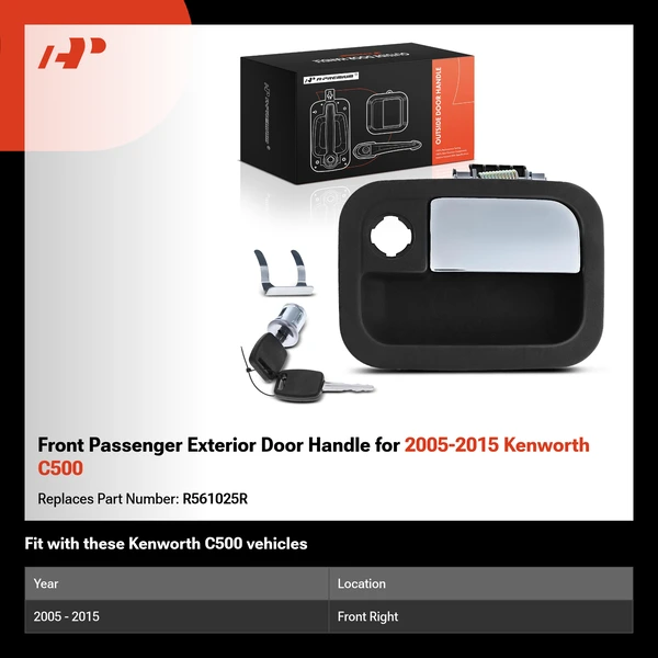 Front Passenger Exterior Door Handle for 2005-2015 Kenworth C500