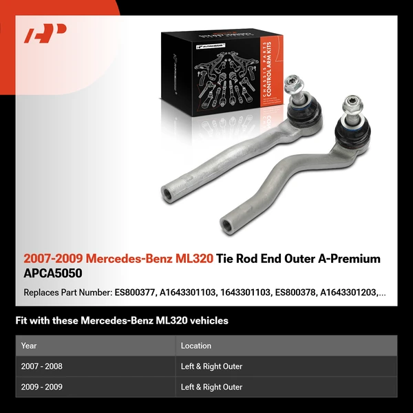 2007-2009 Mercedes-Benz ML320 Tie Rod End Outer A-Premium APCA5050