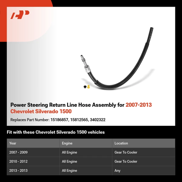 Power Steering Return Line Hose Assembly for 2007-2013 Chevrolet Silverado 1500