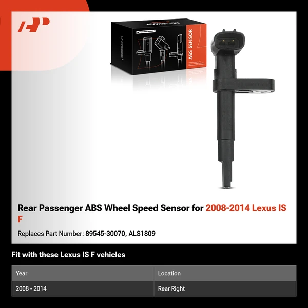 Rear Passenger ABS Wheel Speed Sensor for 2008-2014 Lexus IS F