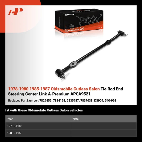 1978-1980 1985-1987 Oldsmobile Cutlass Salon Tie Rod End Steering Center Link A-Premium APCA9521