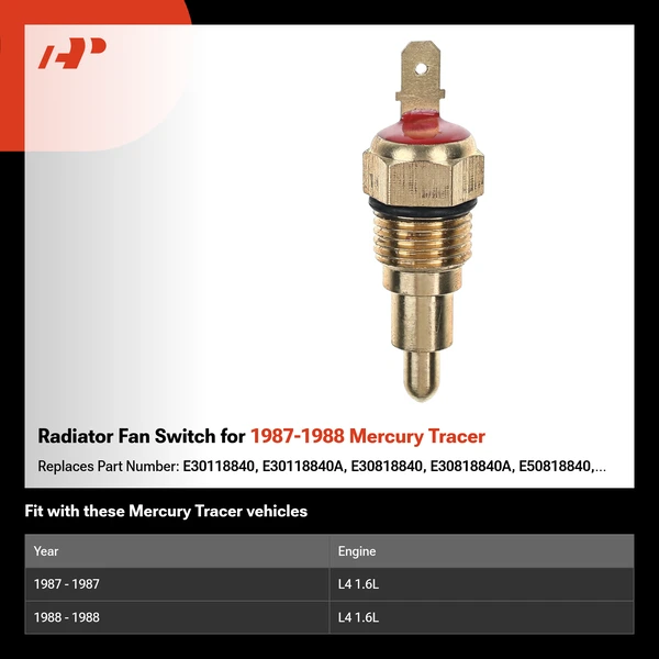 Radiator Fan Switch for 1987-1988 Mercury Tracer