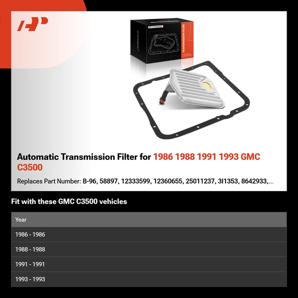 Automatic Transmission Filter for 1986 1988 1991 1993 GMC C3500