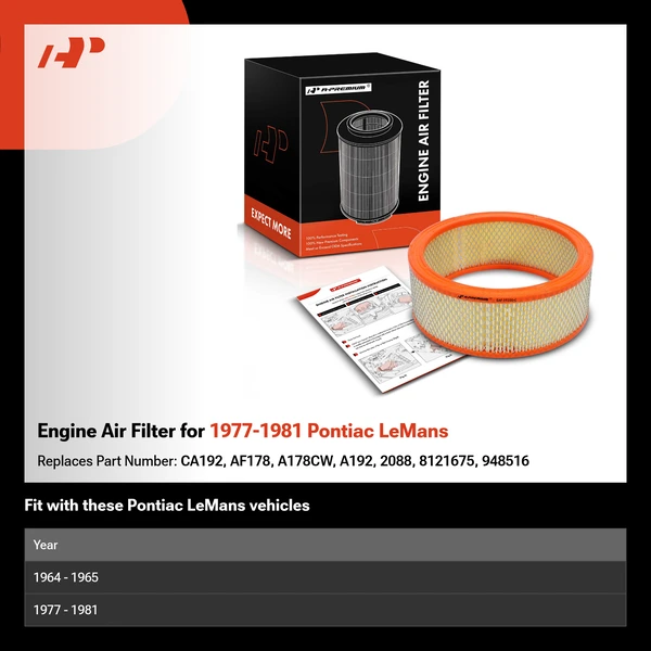 Engine Air Filter for 1977-1981 Pontiac LeMans