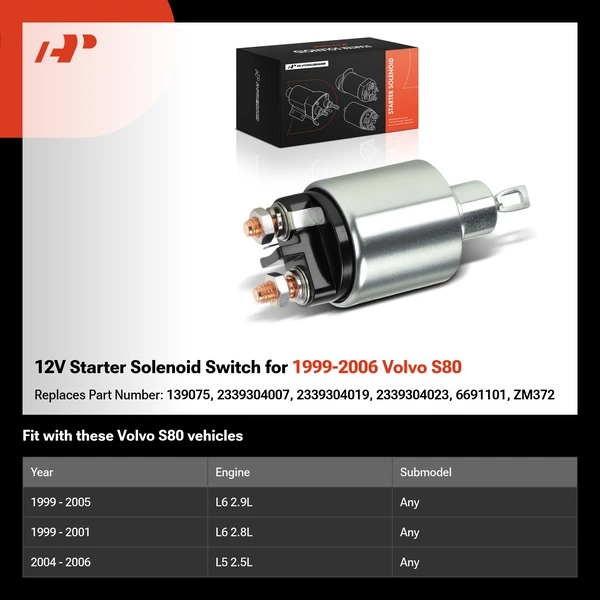 12V Starter Solenoid Switch for 1999-2006 Volvo S80