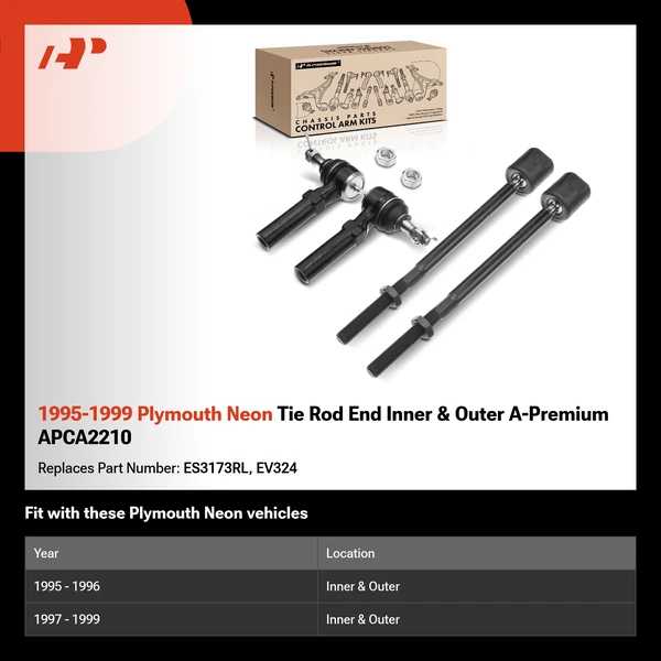 1995-1999 Plymouth Neon Tie Rod End Inner & Outer A-Premium APCA2210