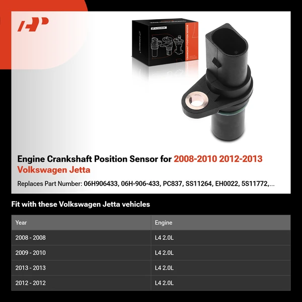 Engine Crankshaft Position Sensor for 2008-2010 2012-2013 Volkswagen Jetta