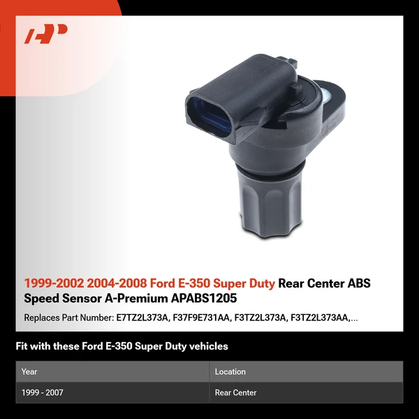 1999-2002 2004-2008 Ford E-350 Super Duty Rear Center ABS Speed Sensor A-Premium APABS1205