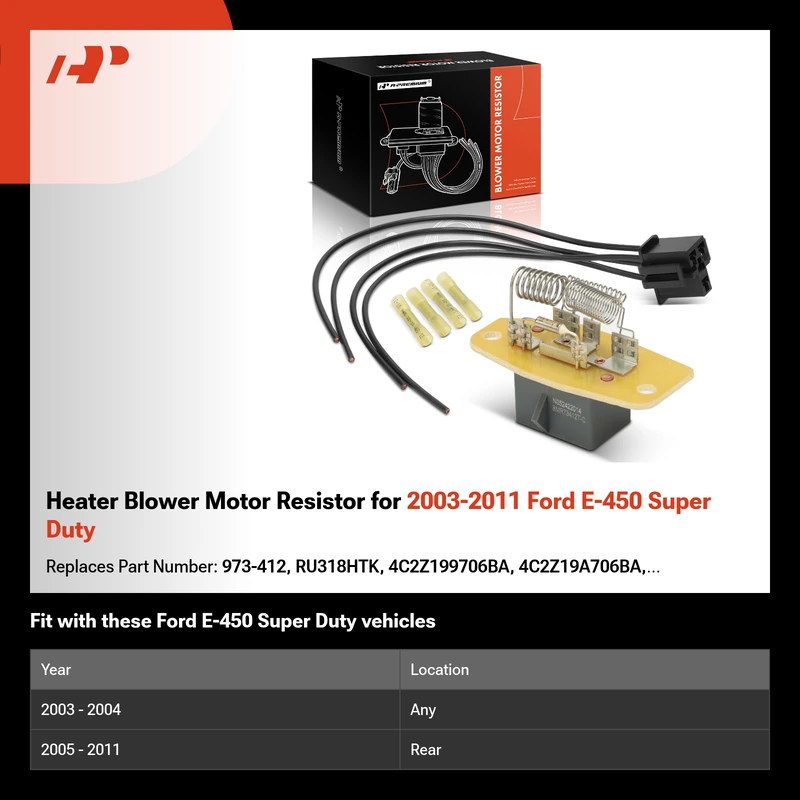 Heater Blower Motor Resistor for 2003-2011 Ford E-450 Super Duty