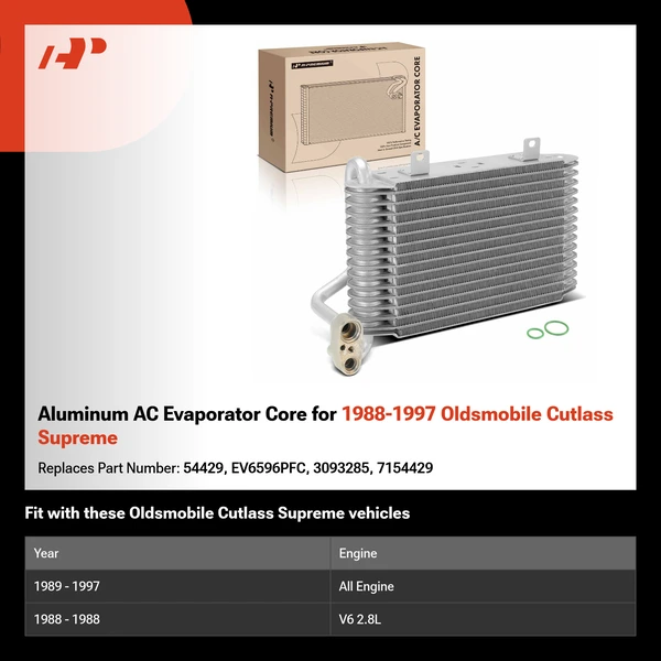 Aluminum AC Evaporator Core for 1988-1997 Oldsmobile Cutlass Supreme