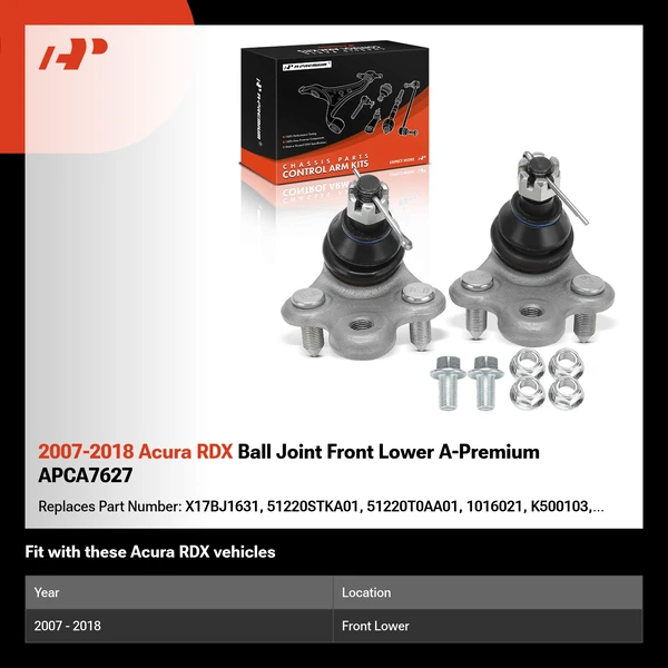 2007-2018 Acura RDX Ball Joint Front Lower A-Premium APCA7627
