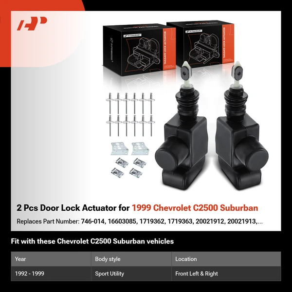 2 Pcs Door Lock Actuator for 1999 Chevrolet C2500 Suburban