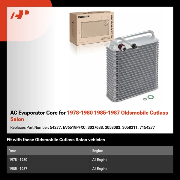 AC Evaporator Core for 1978-1980 1985-1987 Oldsmobile Cutlass Salon