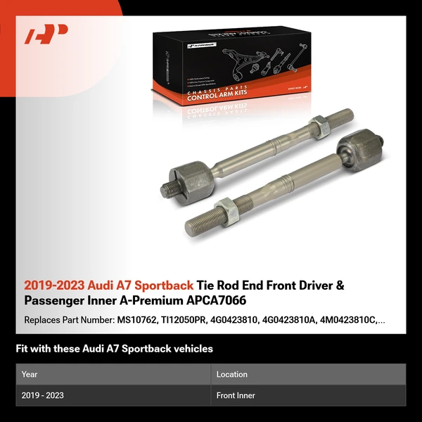 2019-2023 Audi A7 Sportback Tie Rod End Front Driver & Passenger Inner A-Premium APCA7066