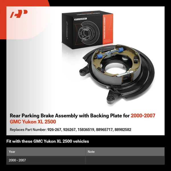 Rear Parking Brake Assembly with Backing Plate for 2000-2007 GMC Yukon XL 2500