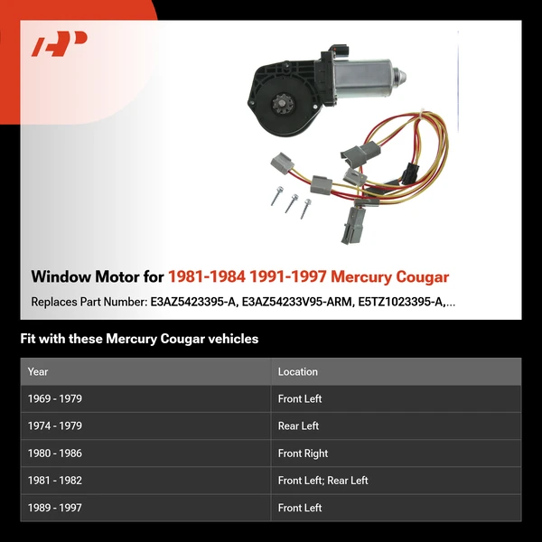 Window Motor for 1981-1984 1991-1997 Mercury Cougar