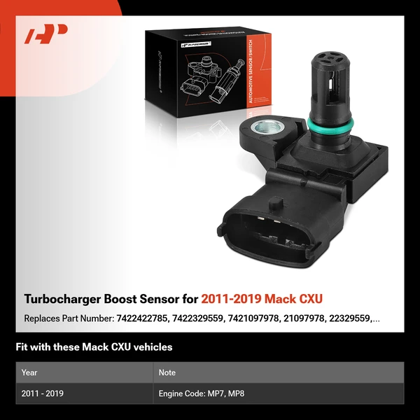 Turbocharger Boost Sensor for 2011-2019 Mack CXU