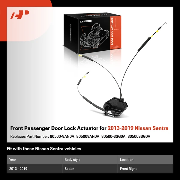 Front Passenger Door Lock Actuator for 2013-2019 Nissan Sentra