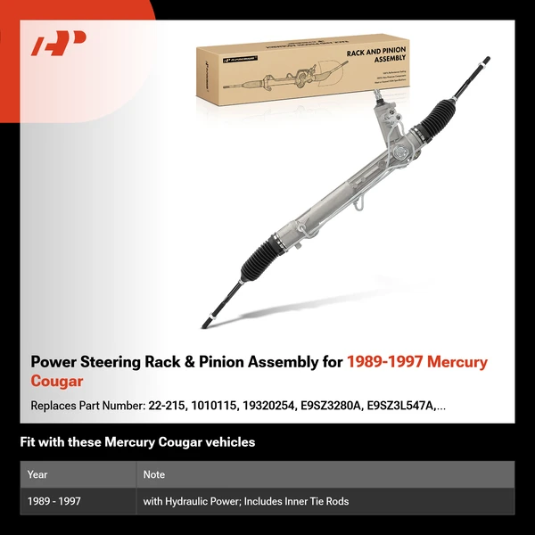 Power Steering Rack & Pinion Assembly for 1989-1997 Mercury Cougar