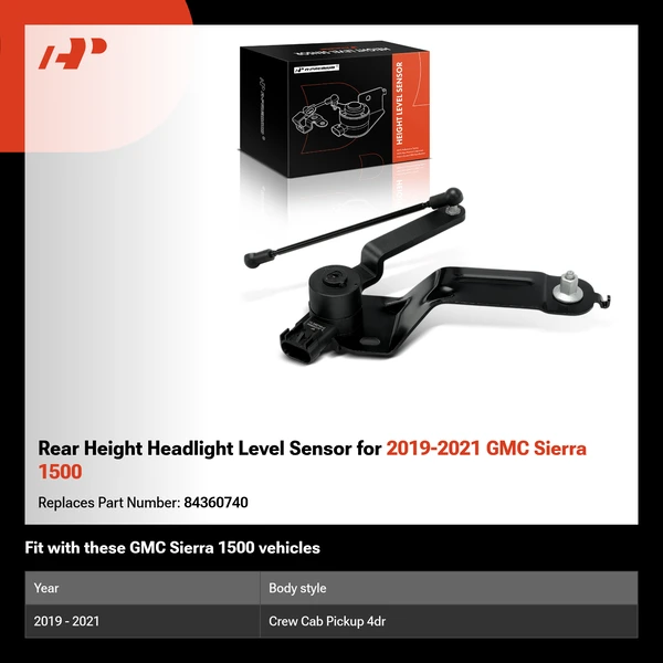 Rear Height Headlight Level Sensor for 2019-2021 GMC Sierra 1500