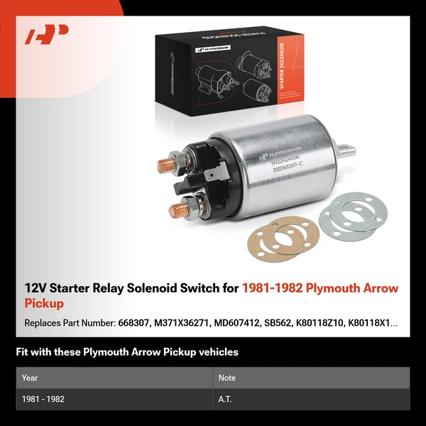 12V Starter Relay Solenoid Switch for 1981-1982 Plymouth Arrow Pickup